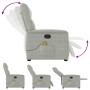 Sillón reclinable de masaje tela de microfibra gris claro