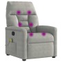Sillón reclinable de masaje tela de microfibra gris claro