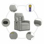 Sillón reclinable de masaje tela de microfibra gris claro