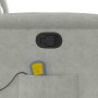 Sillón reclinable de masaje tela de microfibra gris claro