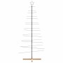 Árbol de Navidad metal negro con base de madera 210 cm