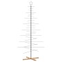 Árbol de Navidad metal negro con base de madera 210 cm