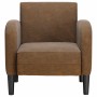 Sillón con reposabrazos marrón 54 cm cuero sintética