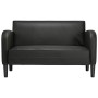 Sofá Loveseat de cuero sintética color negro de 110 cm