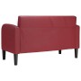 Sofá Loveseat rojo vino 110 cm cuero sintética