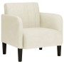 Sillón con reposabrazos en terciopelo color crema 54 cm