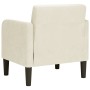 Sillón con reposabrazos en terciopelo color crema 54 cm