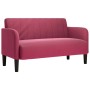 Sofá Loveseat rojo vino 109 cm terciopelo