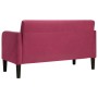Sofá Loveseat rojo vino 109 cm terciopelo