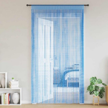 Cortinas de tiras 2 uds azul claro 140x250 cm