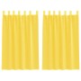 Cortinas de gasa con trabillas 2 uds amarillo 140x175 cm