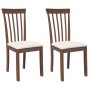 Sillas de comedor con cojines 2 uds madera maciza marrón caucho