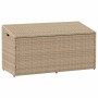 Caja de almacenamiento para jardín beige 110x50x58 cm ratán