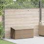 Caja de almacenamiento para jardín beige 110x50x58 cm ratán