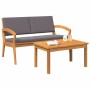 Conjunto bistro 2 pcs Marrón Madera maciza de Acacia