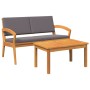 Conjunto bistro 2 pcs Marrón Madera maciza de Acacia