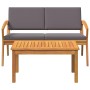 Conjunto bistro 2 pcs Marrón Madera maciza de Acacia