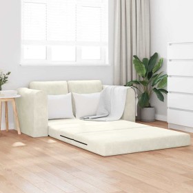 Sofá cama Crema 148 x 71 x 83 cm Terciopelo