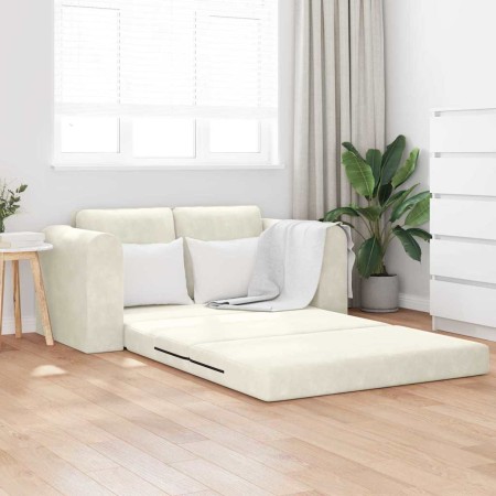 Sofá cama Crema 148 x 71 x 83 cm Terciopelo