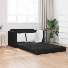 Sofá cama Negro 124 x 204 x 61 cm Terciopelo Sofá cama Negro 124 x 204 x 61 cm Terciopelo