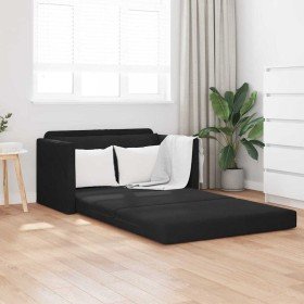 Sofá cama Negro 124 x 204 x 61 cm Terciopelo Sofá cama Negro 124 x 204 x 61 cm Terciopelo
