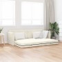 Sofá-cama de piso Crema 213 x 76 x 77 cm Terciopelo