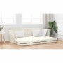 Sofá-cama de piso Crema 213 x 76 x 77 cm Terciopelo