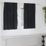 Cortinas con cortinas 2 pcs Negro 140 x 140 cm Terciopelo
