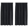 Cortinas con cortinas 2 pcs Negro 140 x 140 cm Terciopelo