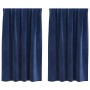 Cortinas con cortinas 2 pcs Azul oscuro 140 x 140 cm Terciopelo