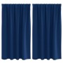 Cortinas con cortinas 2 pcs Azul oscuro 140x140cm Poliéster