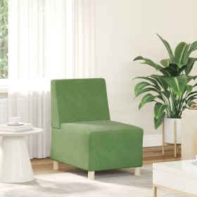 Sofá modular  sin brazos verde claro 55 cm terciopelo Sofá modular sin brazos verde claro 55 cm terciopelo