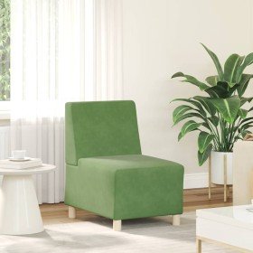 Sofá modular  sin brazos verde claro 55 cm terciopelo Sofá modular sin brazos verde claro 55 cm terciopelo