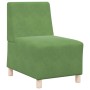 Sofá modular sin brazos verde claro 55 cm terciopelo