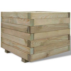 Arriate cuadrado madera 50x50x40 cm en Maceteros y jardineras | Comprar online en Foro24