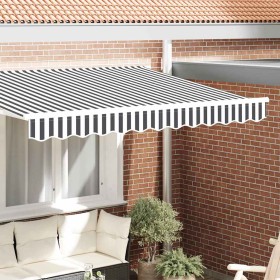 Valance de toldo Antracita y blanco 2.3 x 0.2 m Lona Valance de toldo Antracita y blanco 2.3 x 0.2 m Lona