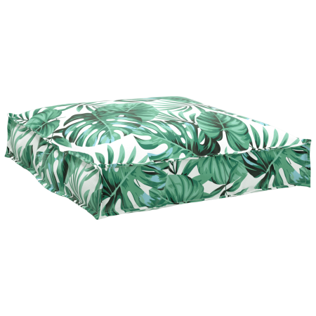 Cojín de palé para asiento Estampado de hojas 70 x 70 x 12 cm