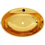 Lavabo con rebosadero 58,5x39x21 cm cerámica dorado