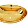Lavabo con rebosadero 58,5x39x21 cm cerámica dorado