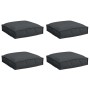 Cojín de palé para asiento 4 pcs Negro 40 x 40 x 8 cm