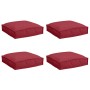 Cojín de palé para asiento 4 pcs Rojo vino 40 x 40 x 8 cm
