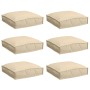 Cojín de palé para asiento 6 pcs Beige 40 x 40 x 8 cm