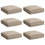 Cojín de palé para asiento 6 pcs Taupé 40 x 40 x 8 cm