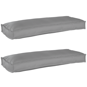 Juego de cojines de paleta 2 pcs Gris 100 x 40 x 8 cm Juego de cojines de paleta 2 pcs Gris 100 x 40 x 8 cm