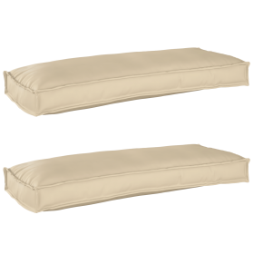 Juego de cojines de paleta 2 pcs Beige 100 x 40 x 8 cm Juego de cojines de paleta 2 pcs Beige 100 x 40 x 8 cm