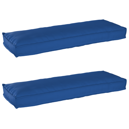 Juego de cojines de paleta 2 pcs Azul real 120 x 40 x 8 cm