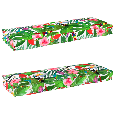 Juego de cojines de paleta 2 pcs Selva tropical 120 x 40 x 8 cm