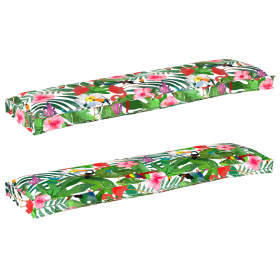 Juego de cojines de paleta 2 pcs Selva tropical 150 x 40 x 8 cm Juego de cojines de paleta 2 pcs Selva tropical 150 x 40 x 8 cm
