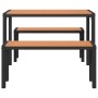 Conjunto de Comedor de Jardín con cojín 3 pcs Marrón Acero