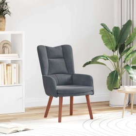 Silla Relax Gris oscuro 63 x 67 x 94 cm Terciopelo Silla Relax Gris oscuro 63 x 67 x 94 cm Terciopelo
